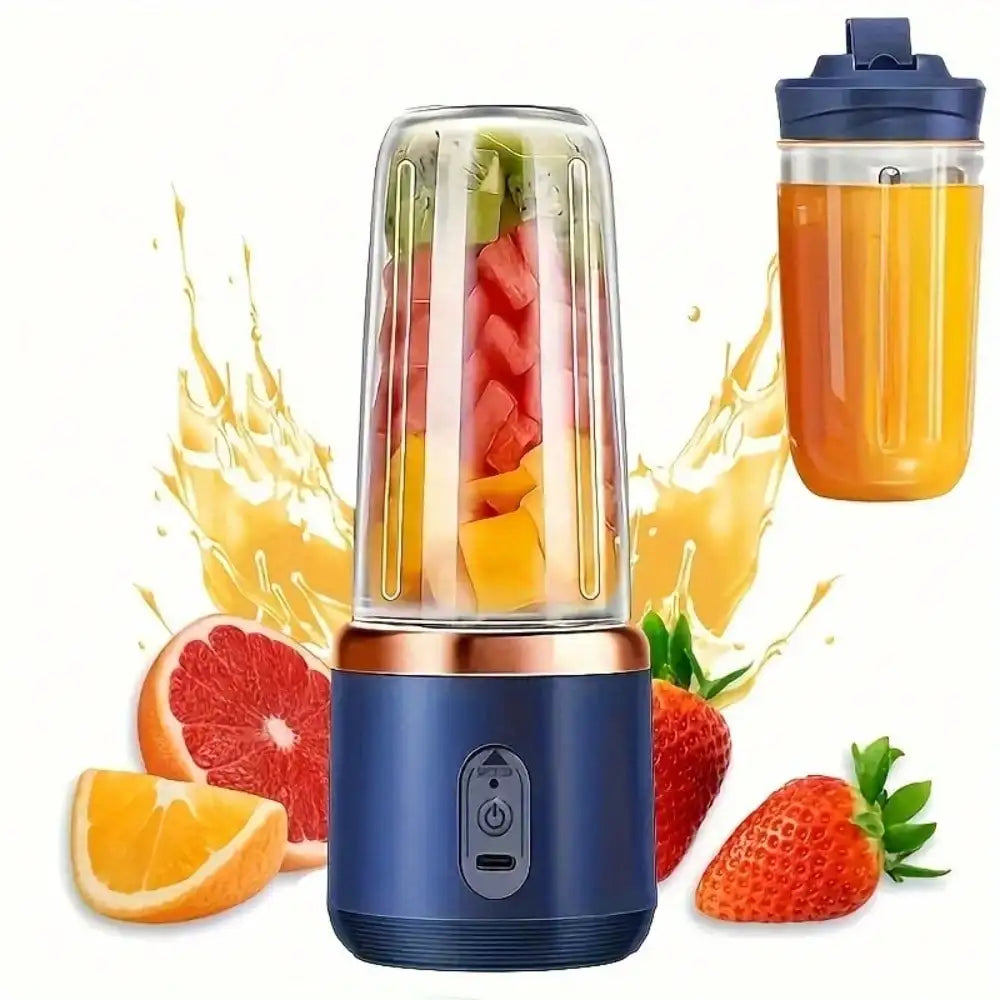 Juicer Cup + Portable Outdoor Cup, Dual Cups, Detachable, Easy To Clean, For Making Fine Juice, Fruit Blender, Beverage Maker, Suitable For Home, Outdoor Travel, Office, USB Charging, Portable Blender, Juice Mixer - Perfect G
