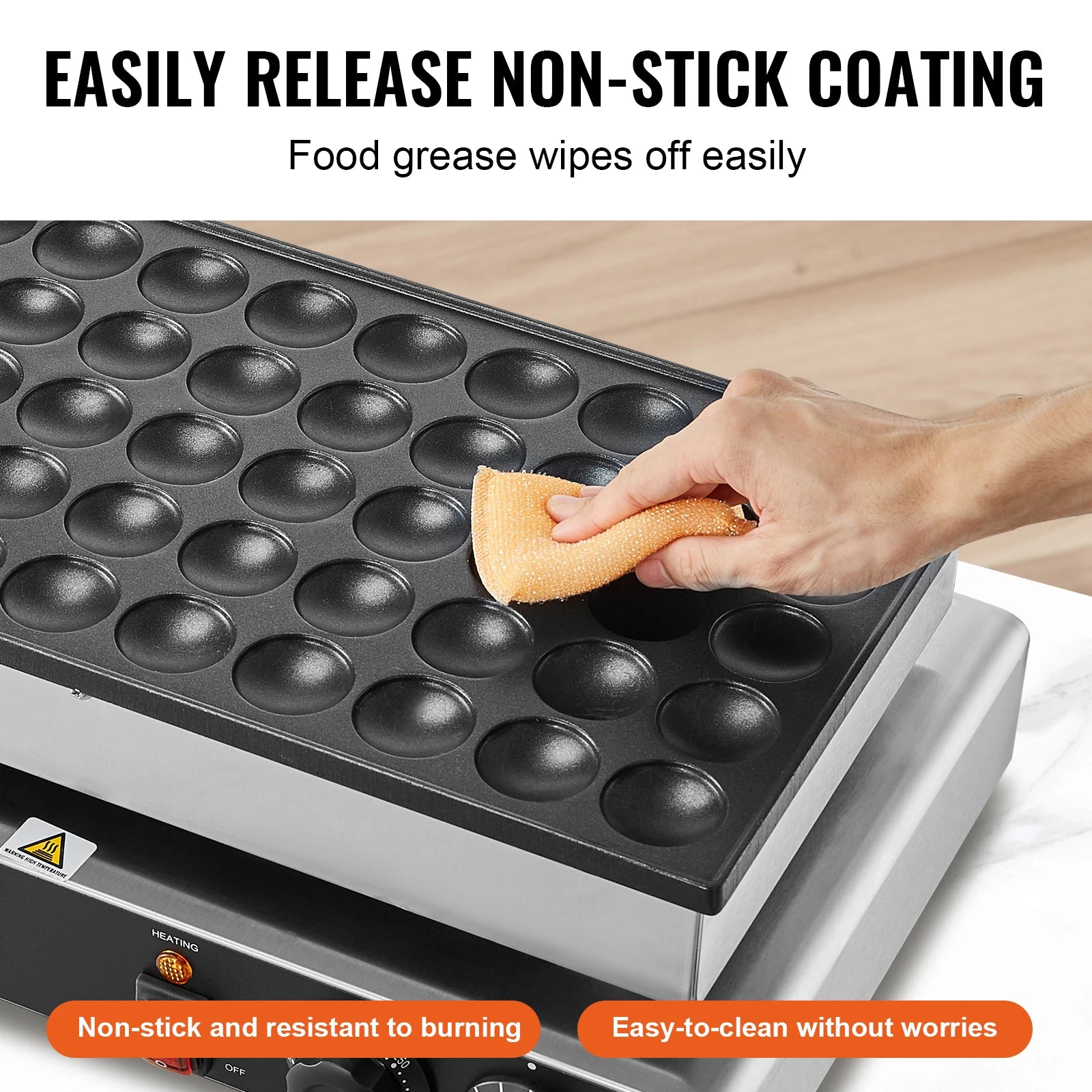 SucceBuy 50Pcs Mini Dutch Pancake Maker Dorayaki Baker Machine Commercial Non-stick Waffle Maker Dual Temp & Time Control