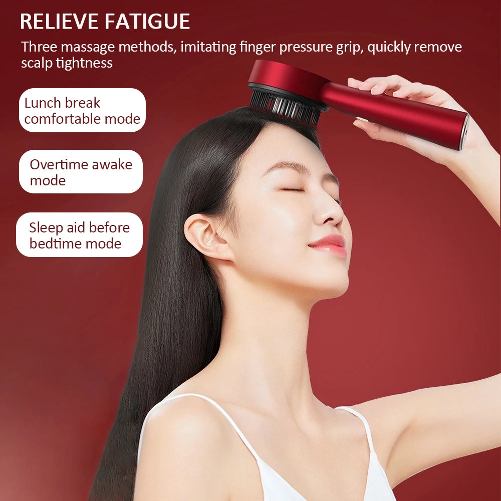 Electric Vibration Massage Comb Red Light Therapy Hair Growth Massage Scalp Brush Anti Hair Loss Liquid Oil Applicator Hair Care