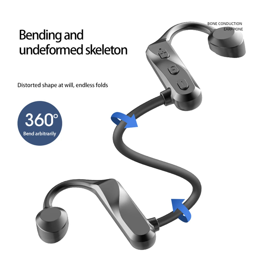 Wireless Headphones Handfree Bone Conduction Headphones Bluetooth-Compatible Comfortable To Wear for Outdoor Sports