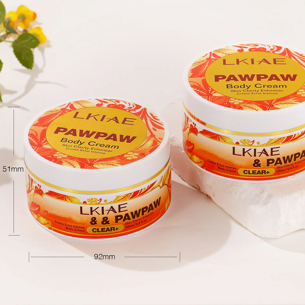 LKIAE Pawpaw Lightening Body Cream, With Carrot Oil, Deeply Moisturizing, Smooth Skin, Anti Dark Spots, Hyperpigmentation, 200ml