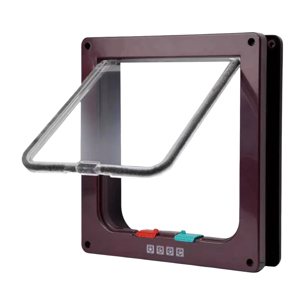 Cat Flap Door with 4 Way Security Lock Puppy Kitten Safety In&out Pet Door Dog Cat Kitten Flap Door Pet Doors and Sliding Door