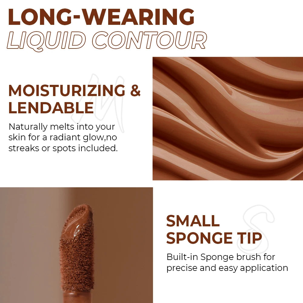 BEAUTY GLAZED Liquid Contour Natural Weightless Long-wearing Smudgeproof Bronzer Face Cosmetics