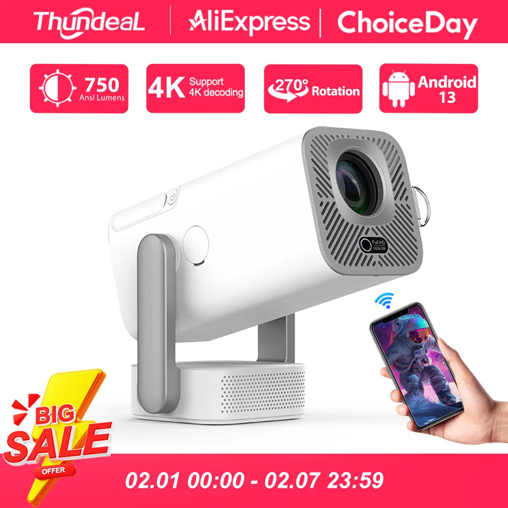 ThundeaL Full HD Projector TD80 Pro 1080P 2K 4K TD80Pro TD80W Upgrade WIFI Android Mini Beam Projector 3D LED Video Home Theater