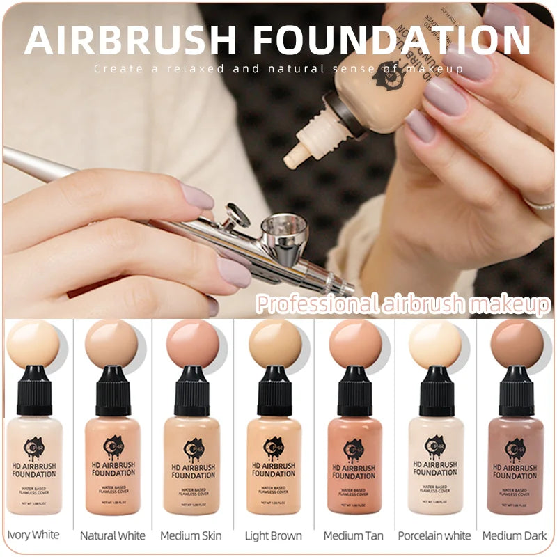 OPHIR Professional Airbrush Foundation 30ml/Bottle  7 Colors for Choose Spray Air Makeup Foundation for Airbrush Kit TA007