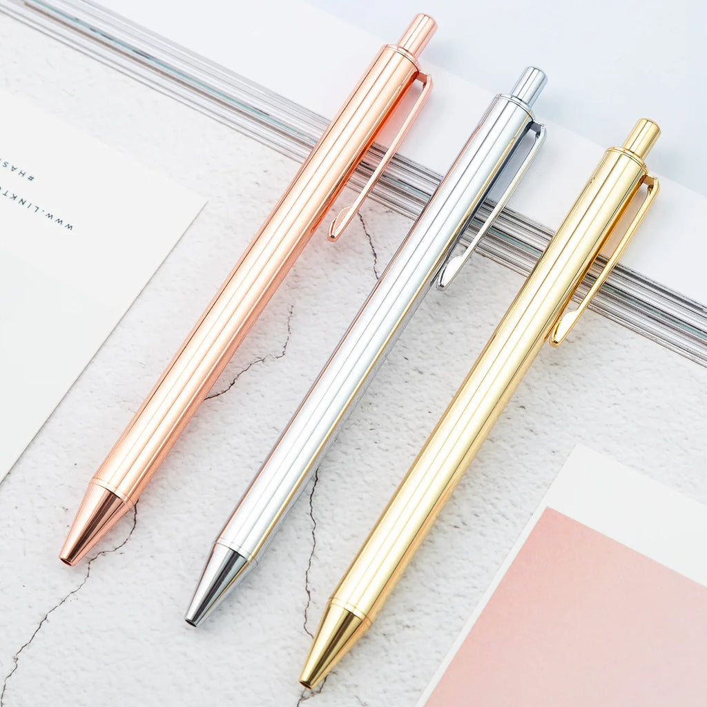 1-3 pcs Lytwtw's Roller Ballpoint Pen Luxury Cute Wedding Rose Gold Metal Stationery School Office Supply High Quality Spinning