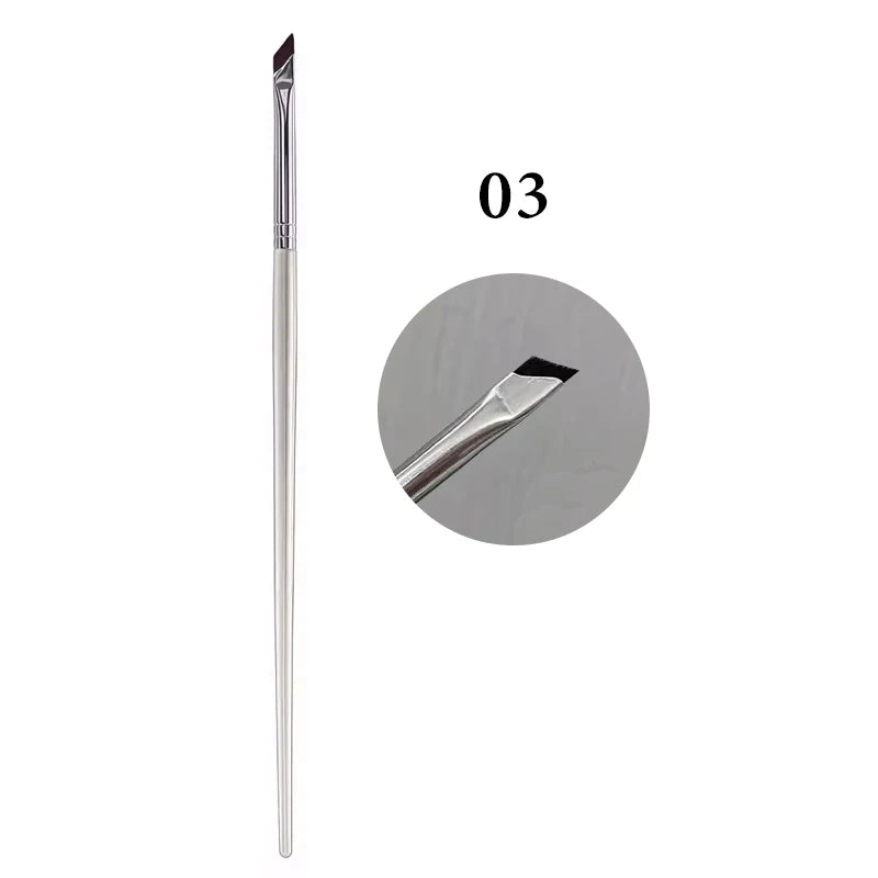 Sickle Eyeliner Brush Diagonal Eyebrow Brushes Blade Brush Undereyelid To Sleeping Silkworm Detail Brush Ultra-thin Makeup Tools