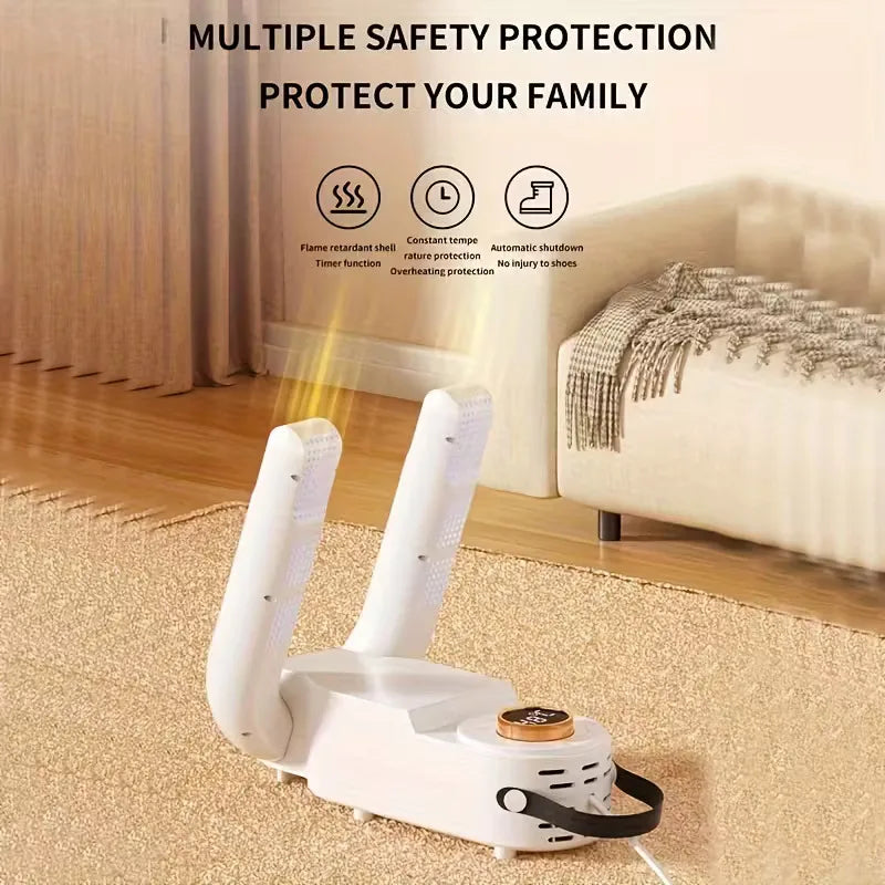 Portable Shoe Dryer: Fast, Quiet, and Efficient Drying with 110V Smart Timer and Auto Shut-off. Features a foldable design, suitable for work boots, gloves, hats, and socks. A must-have household item, perfect as a Thanksgivi