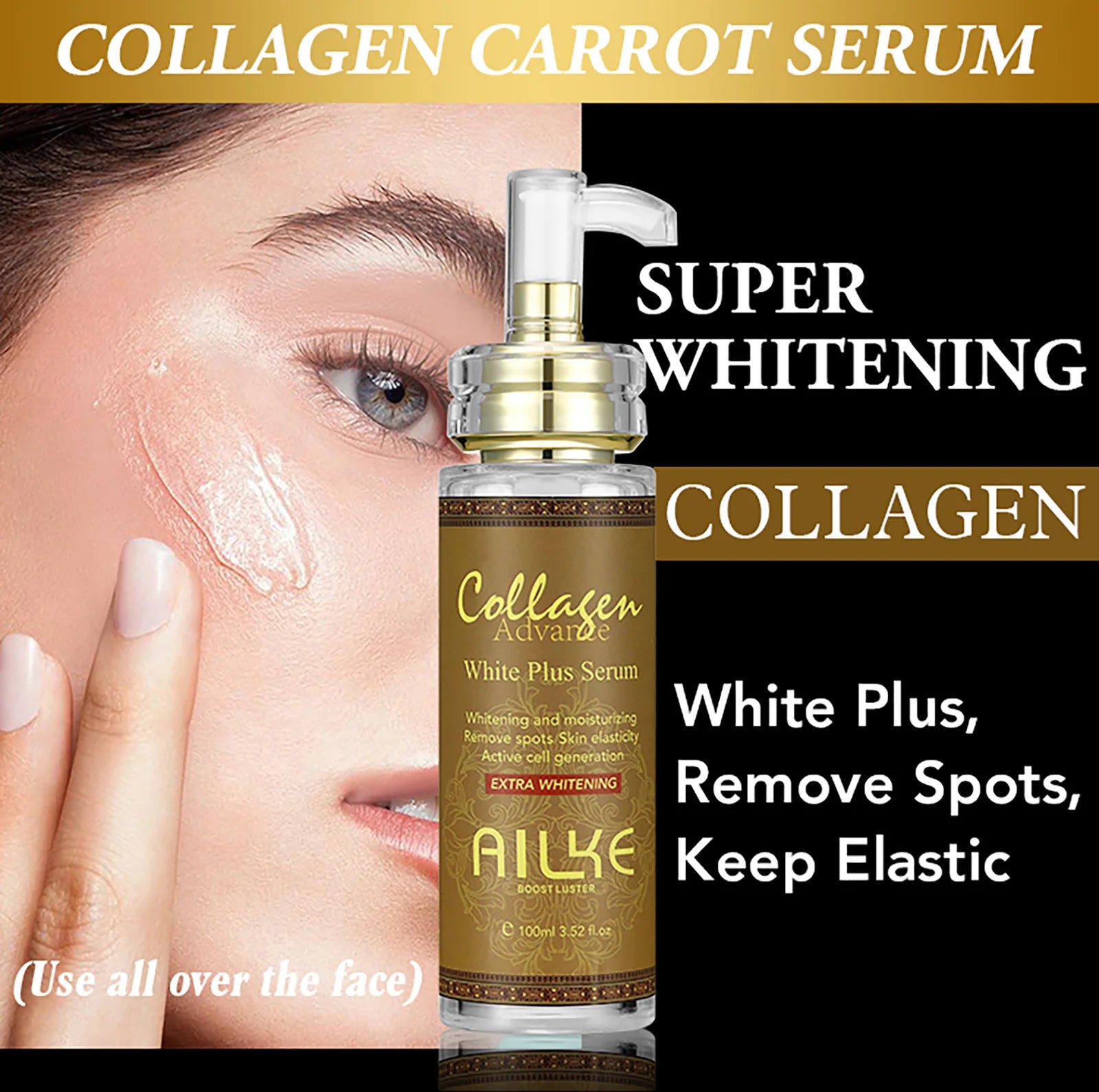AILKE Collagen Whitening Set, Moisturizer, Hydration, Dark Spot Removal, Brightening Body Lotion, Armpit Whitening Cream