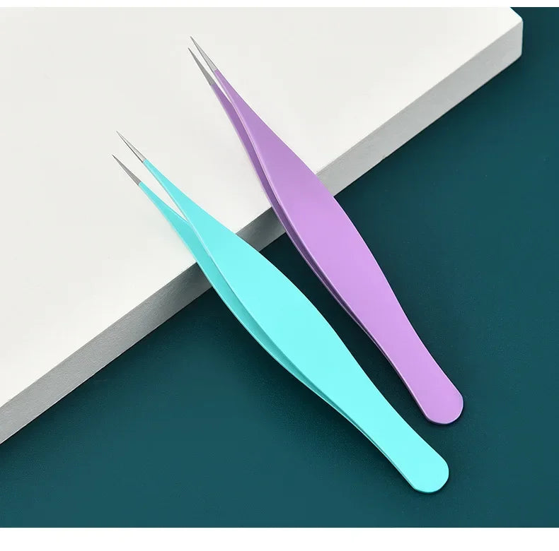 New Super Pointed Acne Clip Acne Needle Grafting Eyelash Clip Blackhead Clip Fake Eyelash Tweezers Feauty Tool  Lash Tweezers