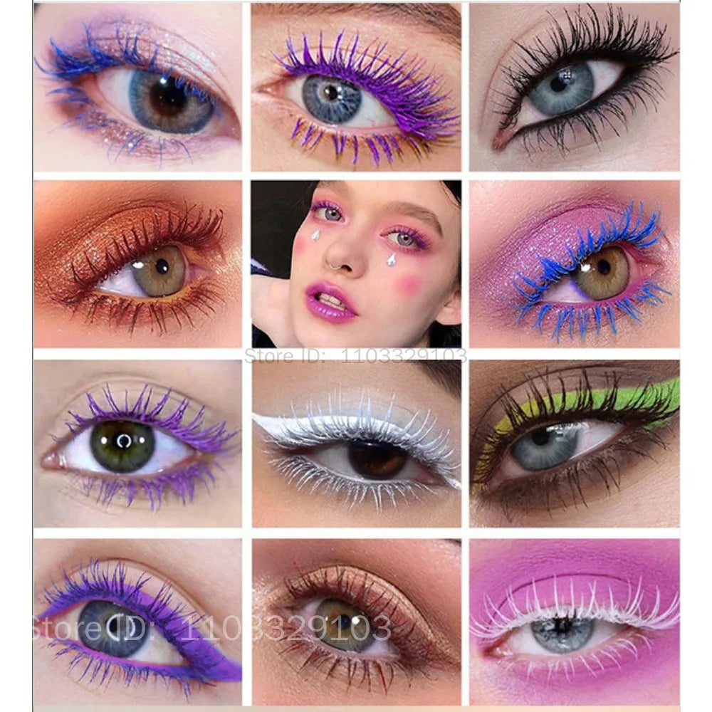 5D Silk Fiber Mascara Lash Color Mascara Waterproof 14 Colors 3D Mascara Eyelash Extension Thick Lengthening Eye Lashes Cosmetic