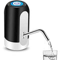 USB Rechargeable Electric Water Bottle Pump - Portable LED Light Drinking Water Dispenser for Home & Office, White & Black