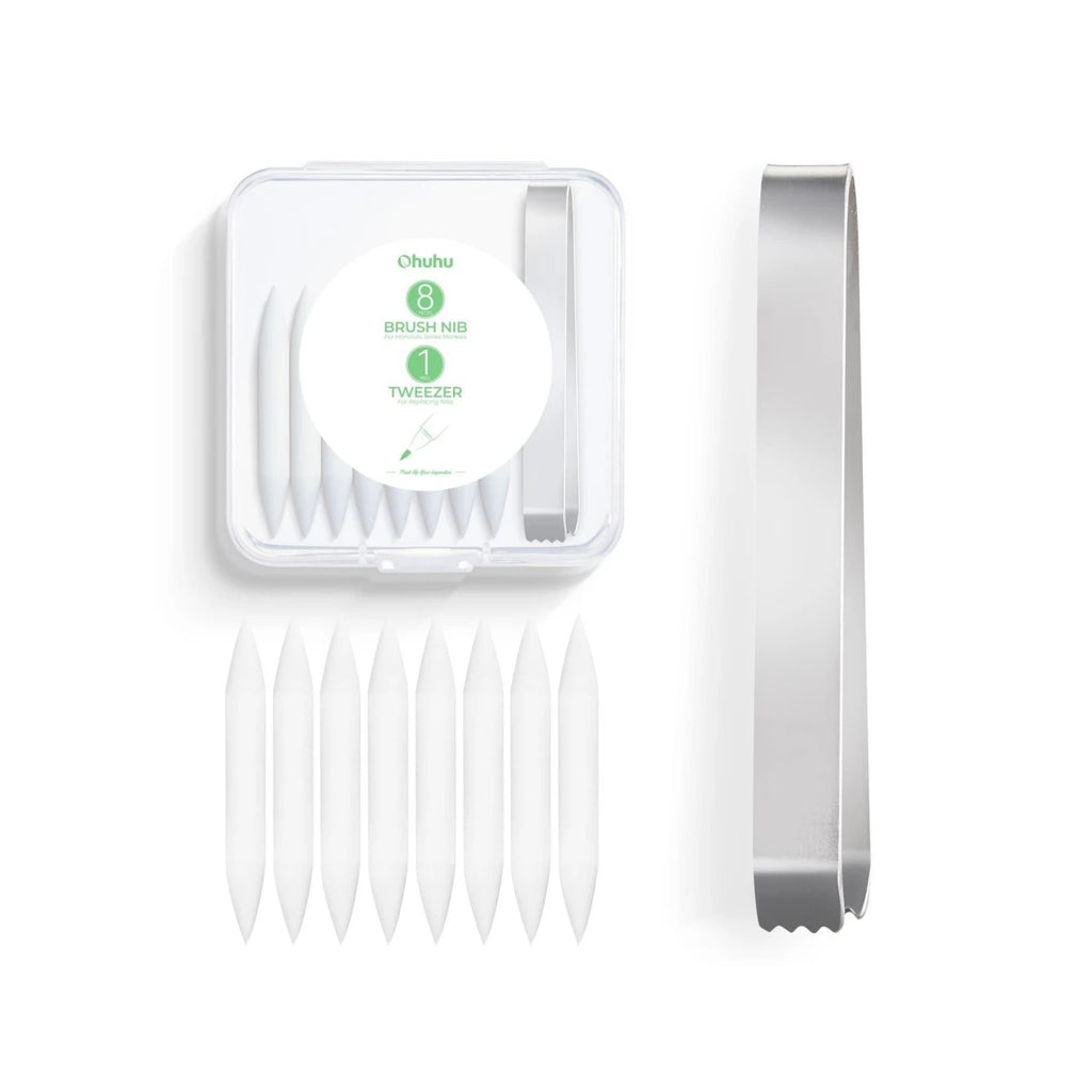 Ohuhu Replacement Brush Nibs Of Honolulu & Honolulu B Series Markers Replacement Super Brush Nibs Tweezer included Storage Box