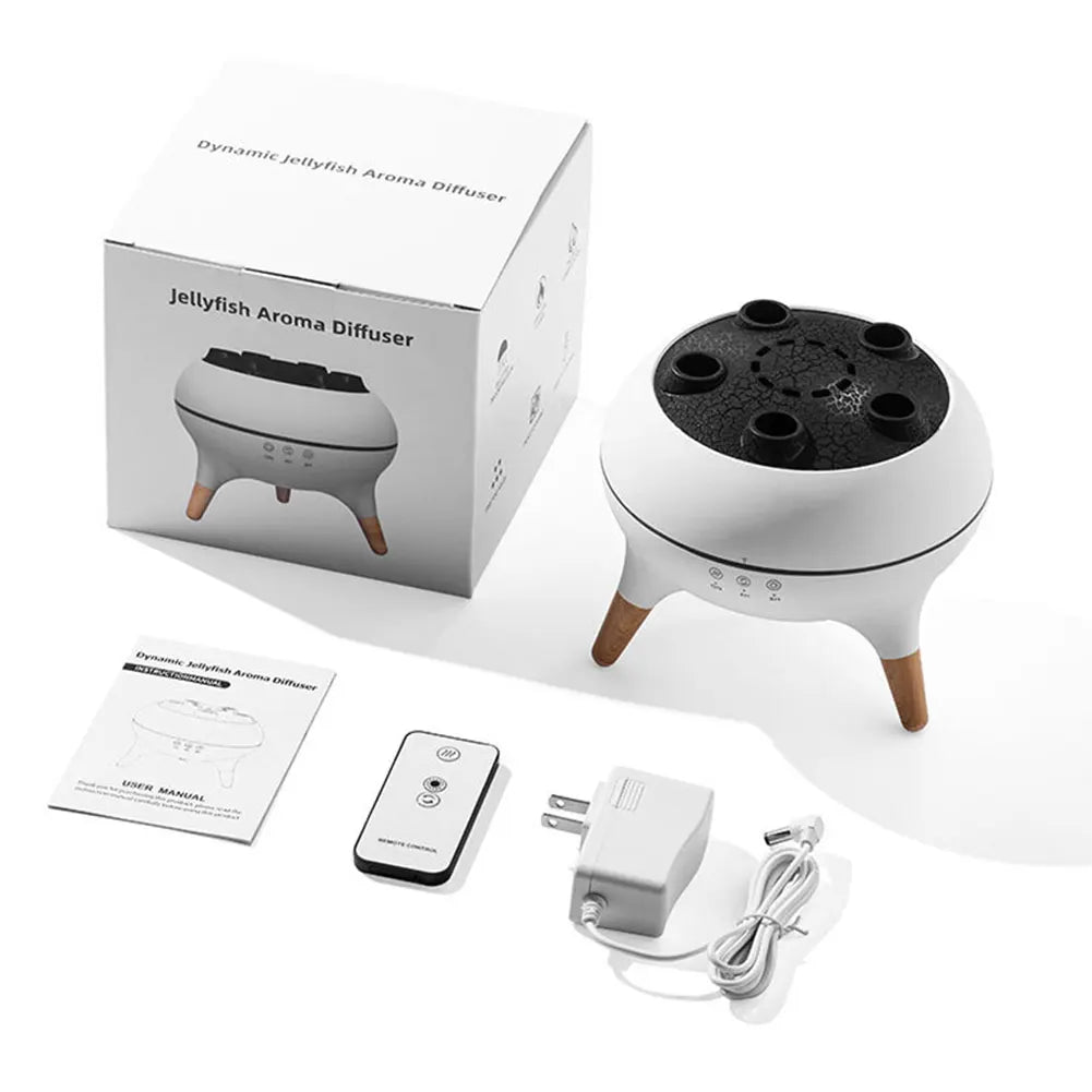 Dynamic Jellyfish Essential Oil Diffuser Remote Control Aromatherapy Diffuser with Colorful Night Lights Air Diffuser Humidifier