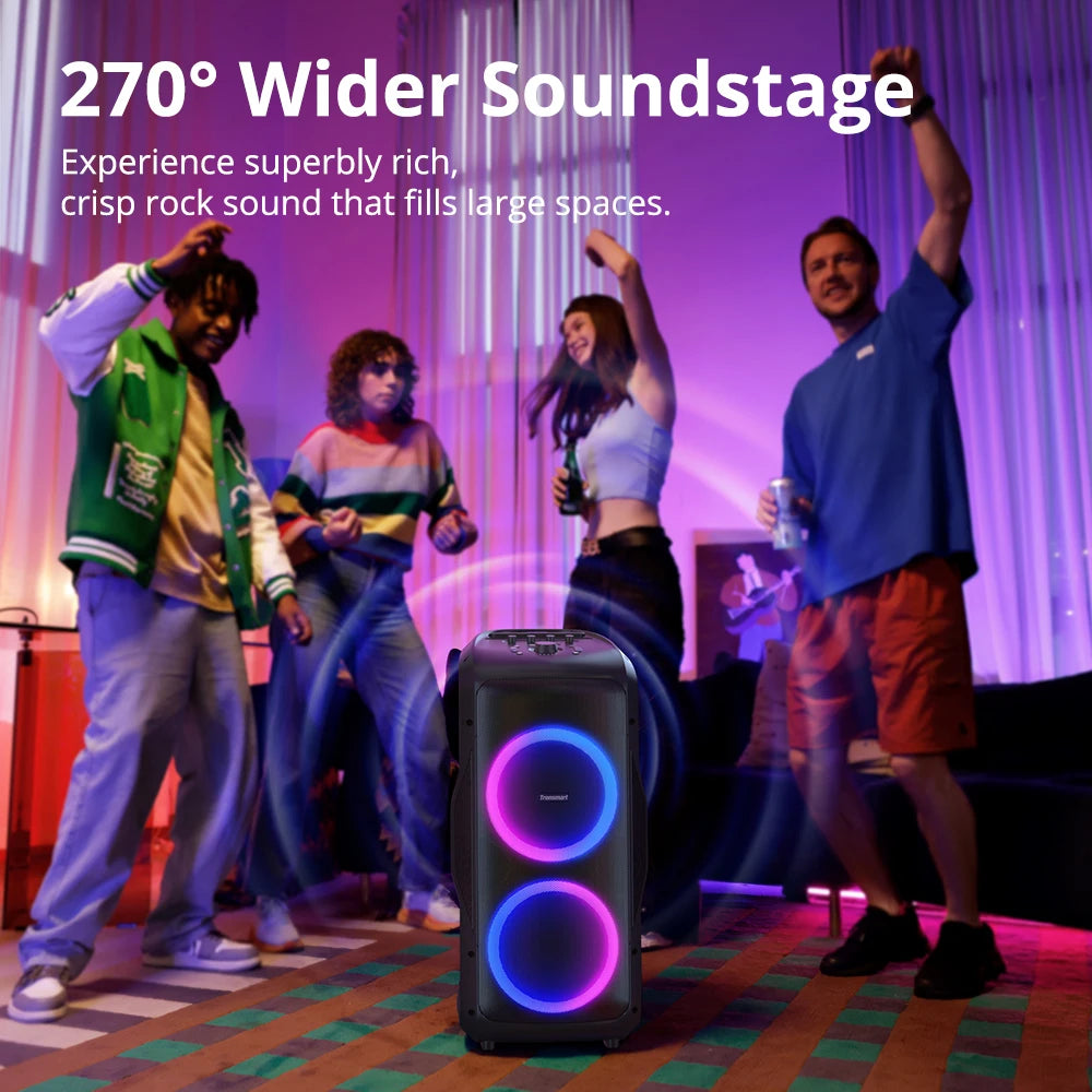 Tronsmart Halo 300 Speaker, 240W Partybox, Bluetooth Party Speaker with Guitar/Mic/XLR Input, TWS, 20-Hour Playtime, APP Control
