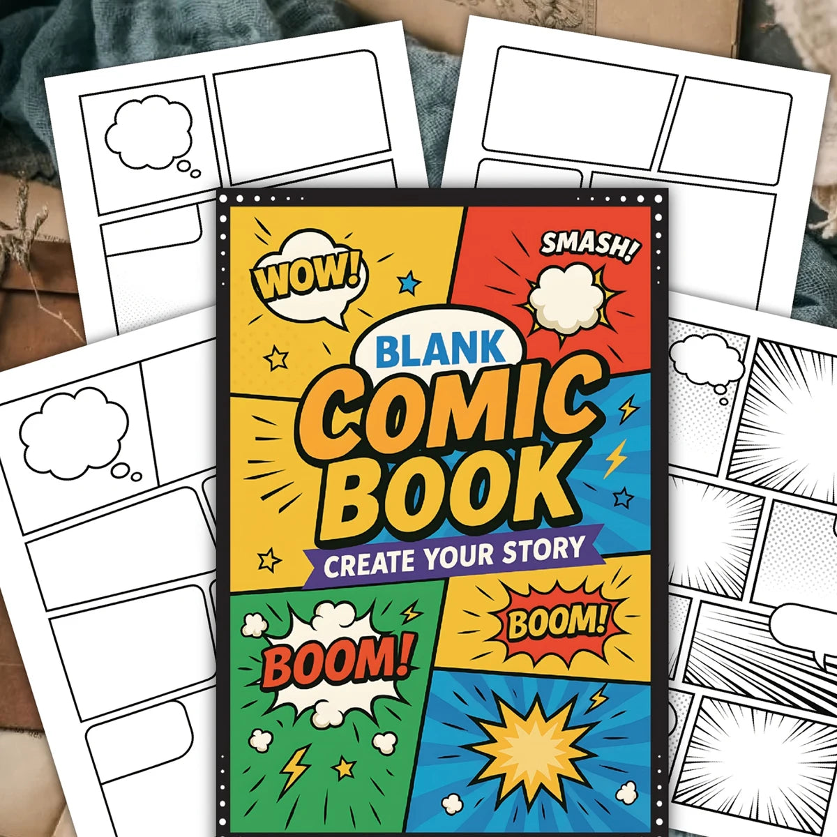 30 Sheet Manga Sketchbook Blank Comic DIY Drawing Book Multiple Template Speech Bubbles Graphic Novel Creation Drawing Book Tool