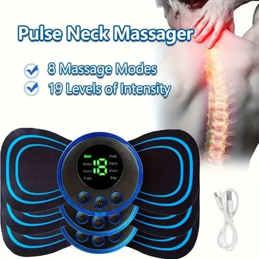 Electric Neck Massager Muscle Massage Stimulator Low Frequency Instrument Back Cervical Calf Patches Joints Relief Body