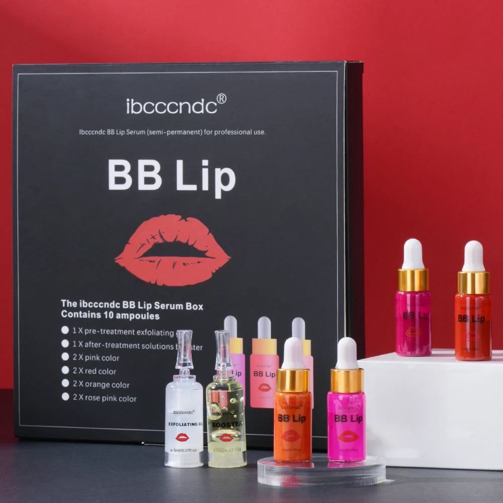 BB Lips Ampoule Serum Starter Set Semi-Permanent BB Lip Gloss Tinted Pigment Lasting Moisturizing For Lip Care Glow Free Shiping