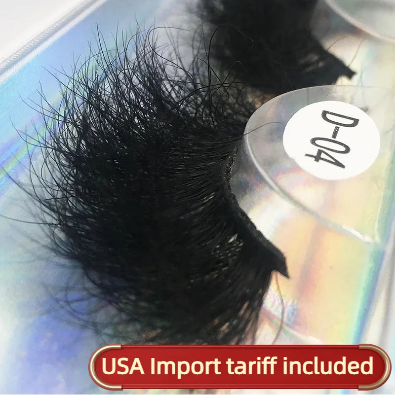 Fluffy Mink Lashes 25mm Lashes Dramatic Thick Volume Natural Eyelashes Make Up Eye Lashes 100% Cruelty Free Mink Eyelashes