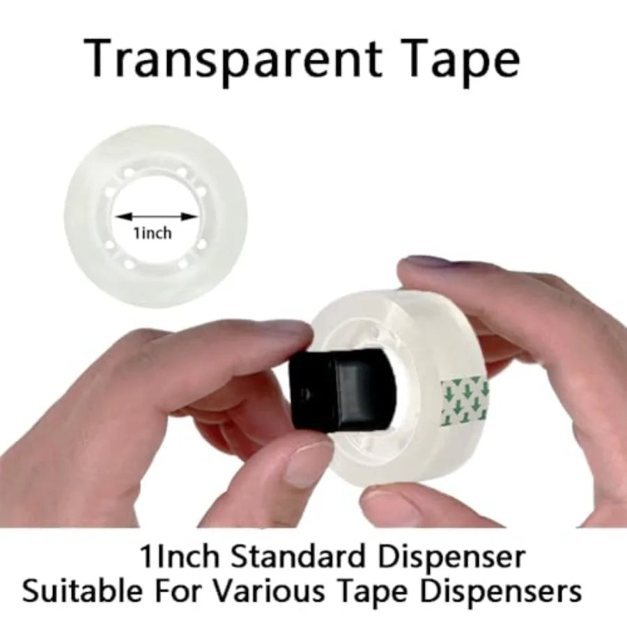 Gift Wrapping Tape for Office Home School: Transparent Refills Clear Polypropylene Crystal Clear 3/4 x 1000 in 1 in Core