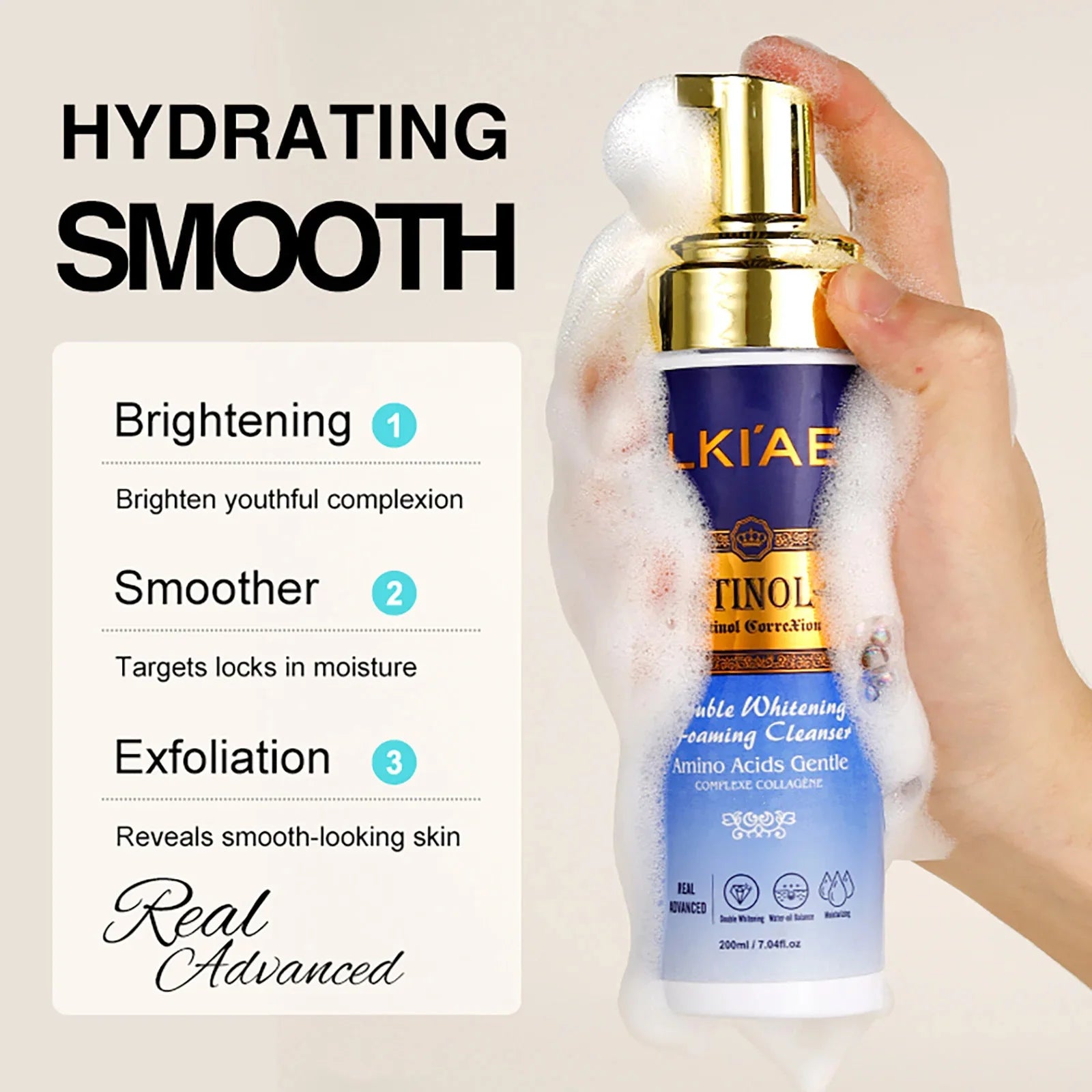 LKIAE Retinol Whitening Skin Care Set, Moisturizing, Reduce Wrinkles, Fine Lines, Dark Spots, With Collagen, Snail Extract