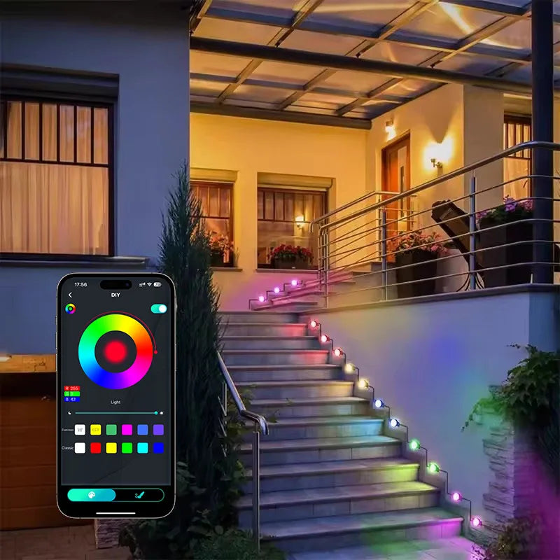 300FT Permanent Outdoor RGB Lights IP67 Waterproof Smart Eave Light DIY Scenes for House Roof Decor Christmas Holiday Daily