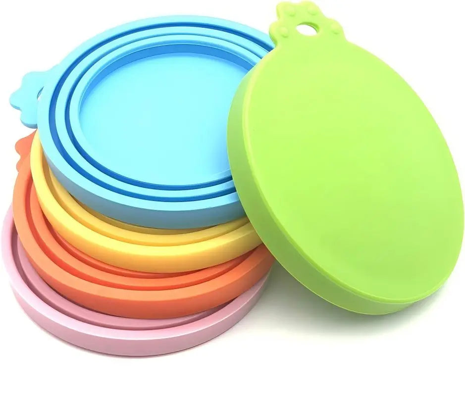 Food-grade silicone pet food lids, reusable, BPA-free, suitable for most cat and dog food tin sizes