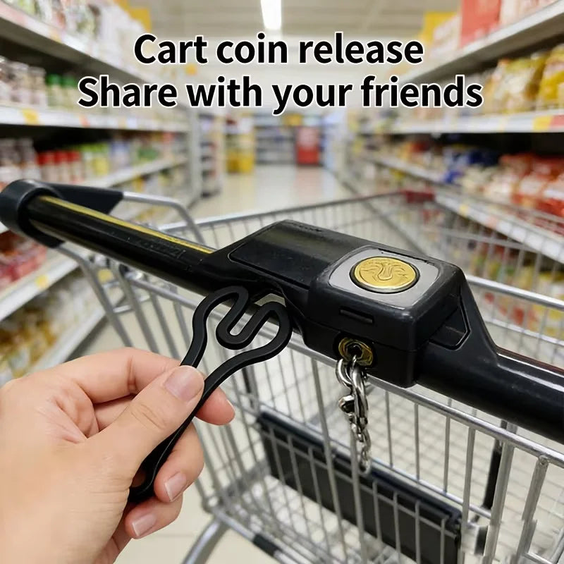 2Pcs Shopping Cart Token Keychain - Supermarket Trolley Unlocking Tool, 3D Plastic, Portable & Reusable, Compact Sturdy Design