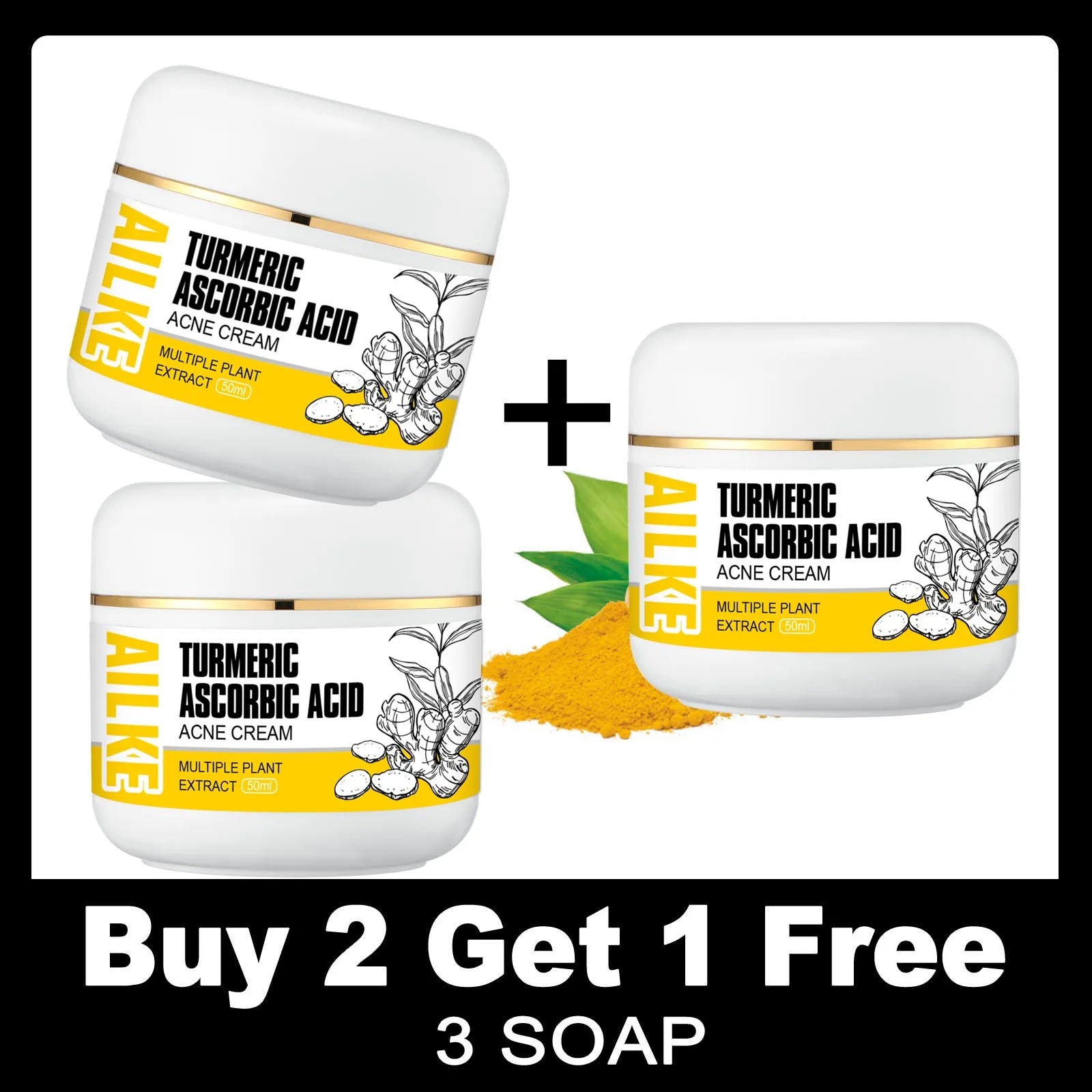 Organic Turmeric Skin Care Kit, Brighten, Clean, Remove Darkness, Spots, Acne, Lighten, Hydration, Exfoliate, Even Skin Tone