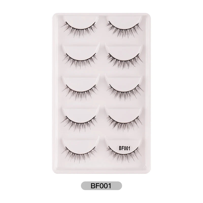 New 5Pairs Handmade 3d Mink Lashes Short False Eyelashes Cross Messy Dense Natural Eye Lashes Stage Makeup False Eyelashes E08