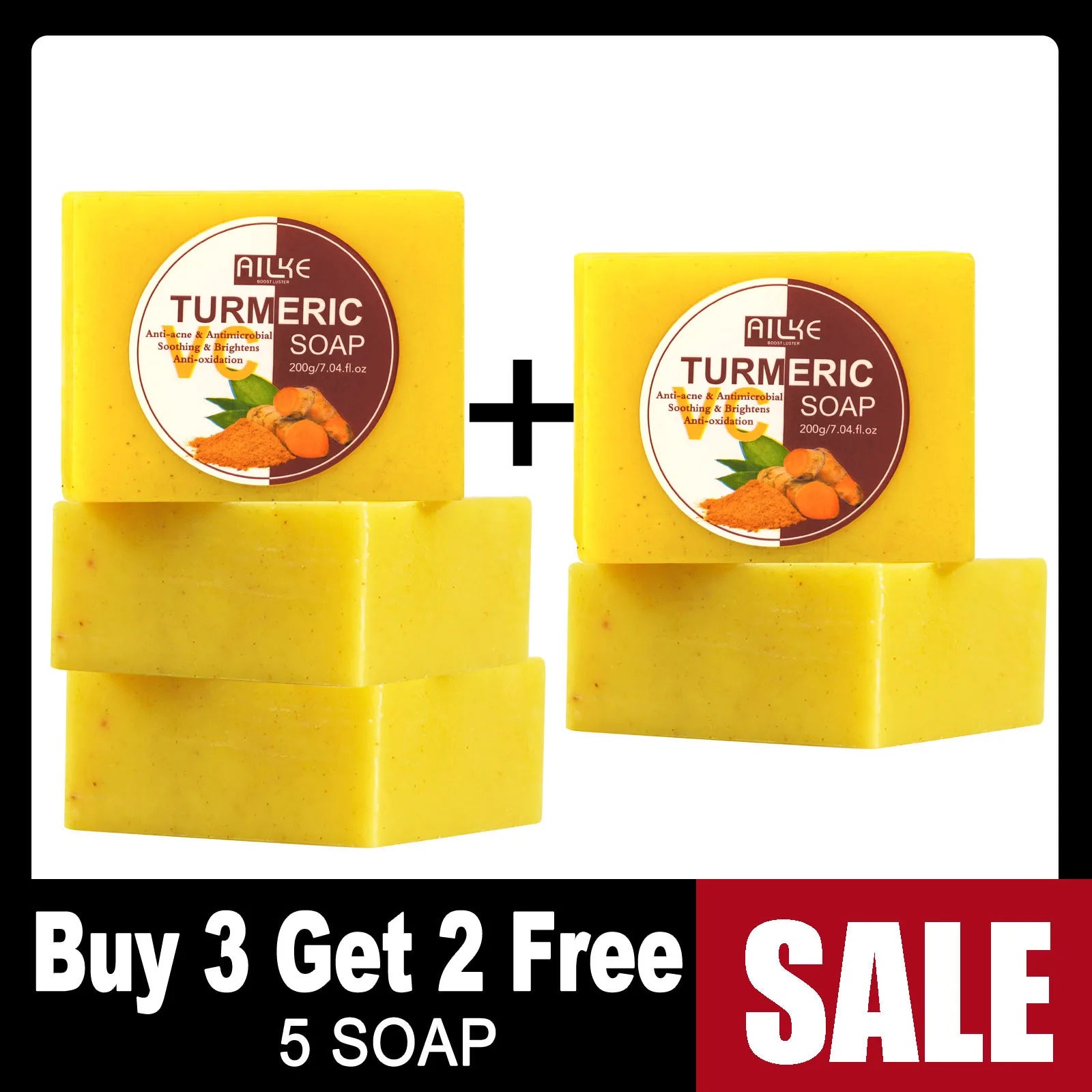 Organic Turmeric Skin Care Kit, Brighten, Clean, Remove Darkness, Spots, Acne, Lighten, Hydration, Exfoliate, Even Skin Tone