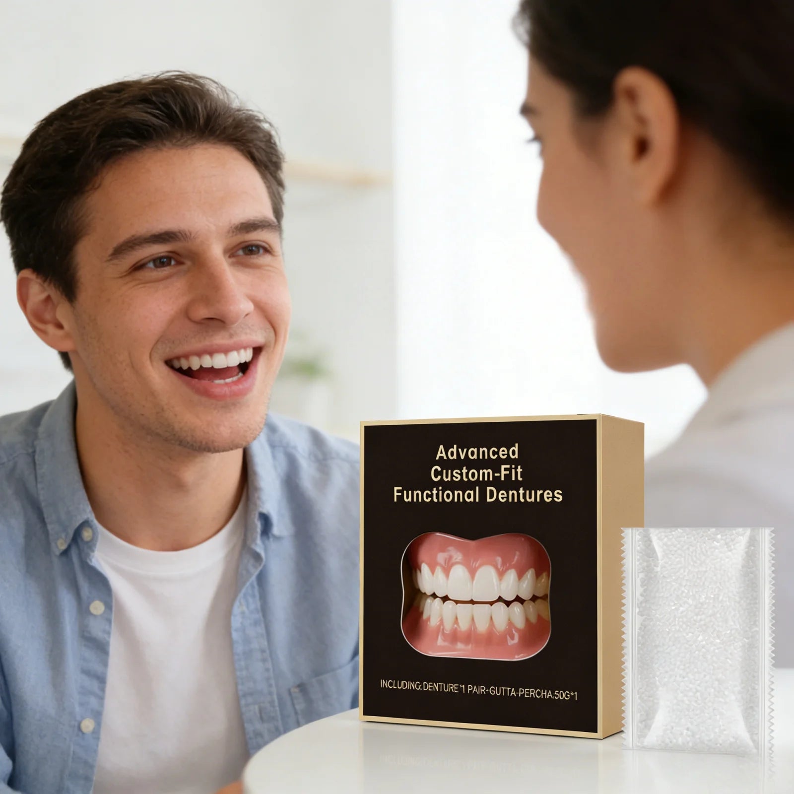 Natural Appearance Cosmetic Teeth Veneers Temporary Decorative Snap On Teeth Covers Portable Beauty Teeth Accessory for Wedding Party Makeup Photo Shooting