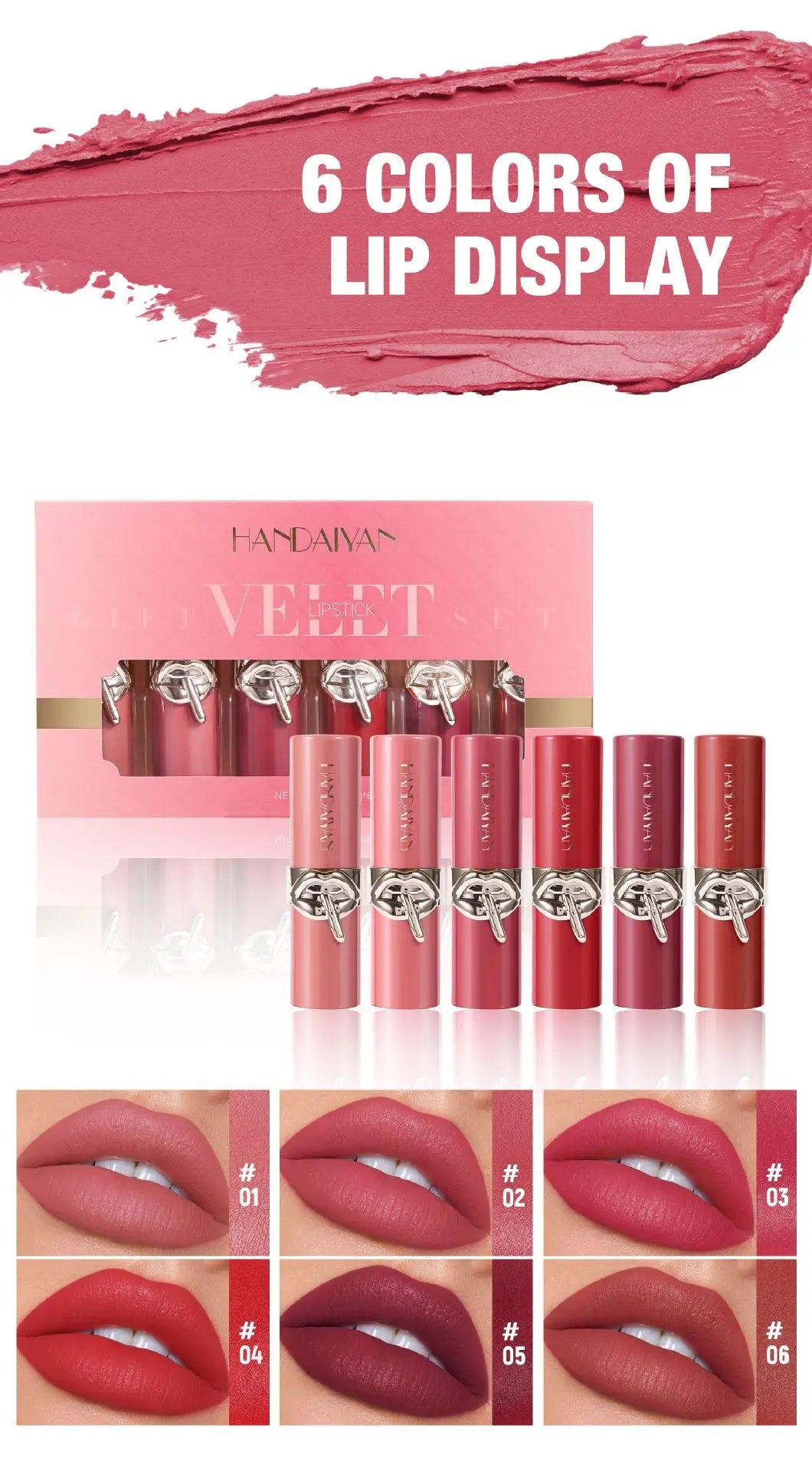 Velvet Lipstick Set Waterproof High Pigment Matte Moisturizing Non Fade Long Lasting Nude Red Lip Gloss Sexy Beauty Cosmetic