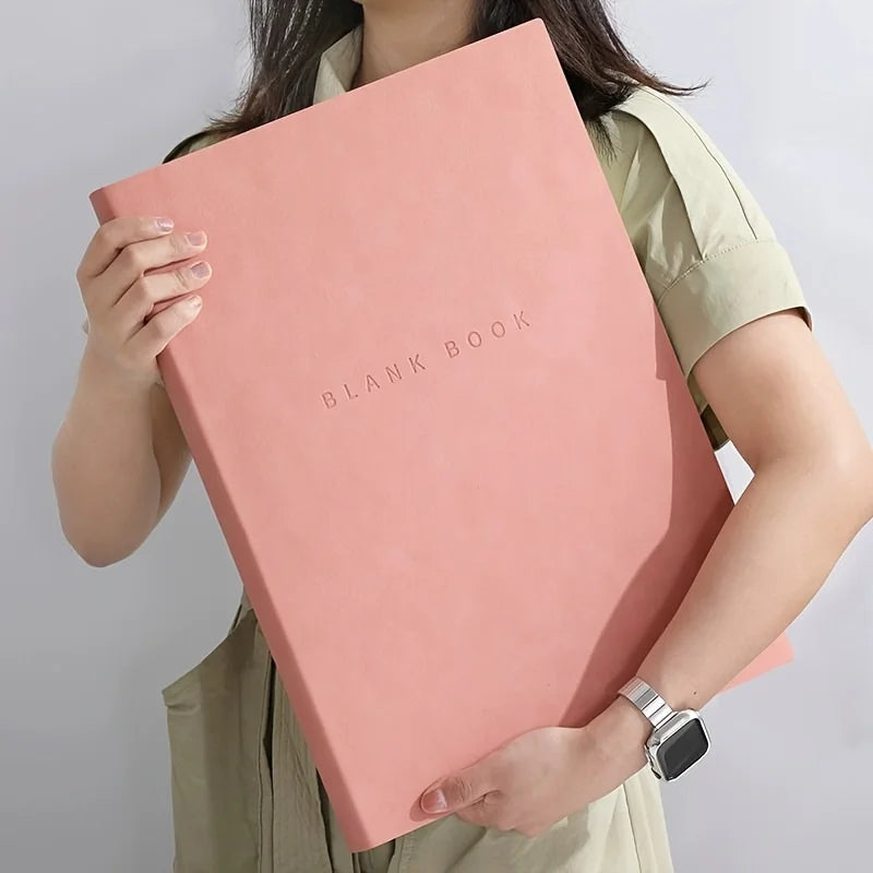 A3 Sketchbook 760 Pages Blank, Soft PU Leather Cover Notebook for Drawing, Sketching, Diary | Large Sketch Pad Eye-Safe Paper