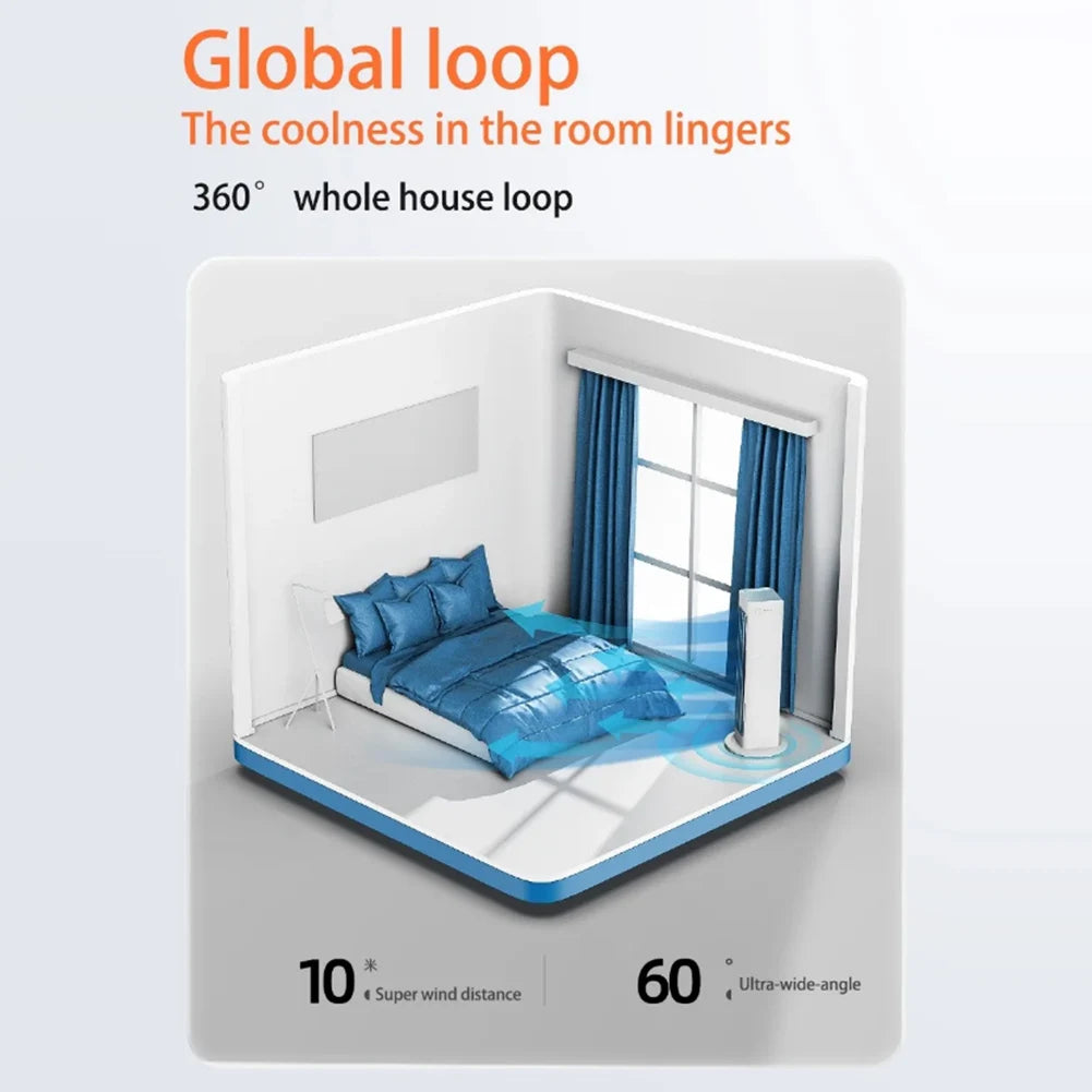 Leafless  Fan 3 Mode Silent Cooling Fan Multi-Purpose Bladeless Air Cooler Fan for Bedroom Living Rooom Bathroom