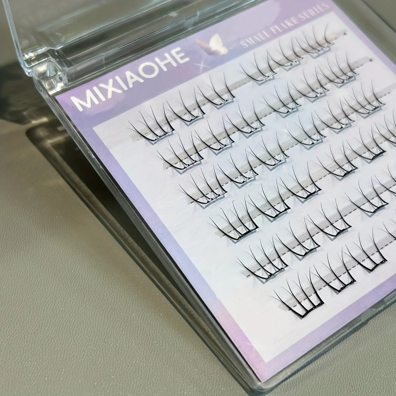 Mixiaohe Short Pear Baby Bend Glueless Eyelashes 100 Clusters C Curl Natural Segmented Lashes for Beginners