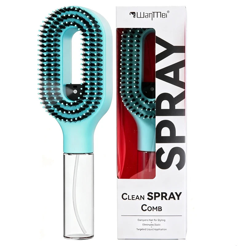 Refillable Spray Hair Comb Anti Static Detangling Brush Eliminate Frizz Tangles Portable Hair Styling Water Spray Brush For All Hair Types