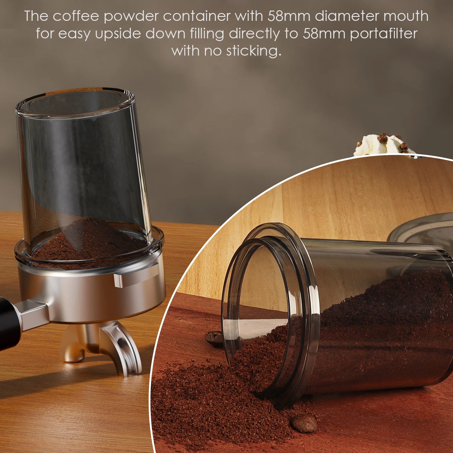 BioloMix Electric Conical Burr Coffee Grinder Adjustable 48 Settings Removable Holder for Espresso Coffee