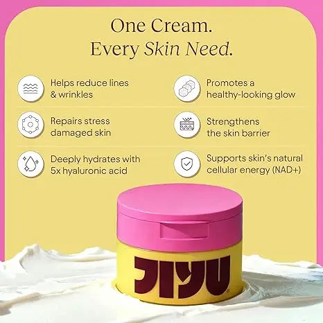JiYu NAD+ Hydrating Face Moisturizer – Korean Anti-Aging Cream for Radiant, Firm & Smooth Skin – Deeply Hydrating & Brightening Daily Moisturizer Cream for Face and Body, All Skin Types – 50 ml