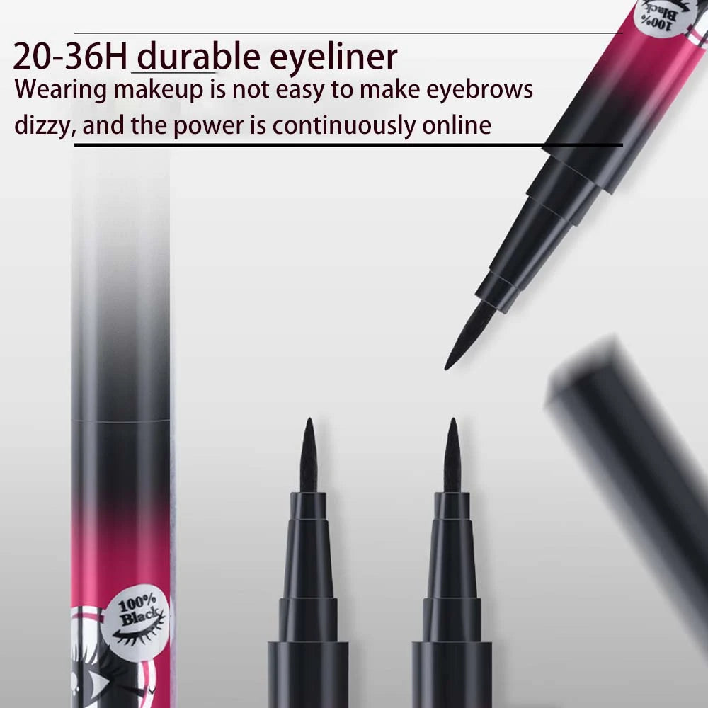 Black Liquid Eyeliner Waterproof Eyeliner Pencil 36H Long-Lasting Liquid Eye Liner Pen Quick-Dry No Blooming Cosmetics Tool