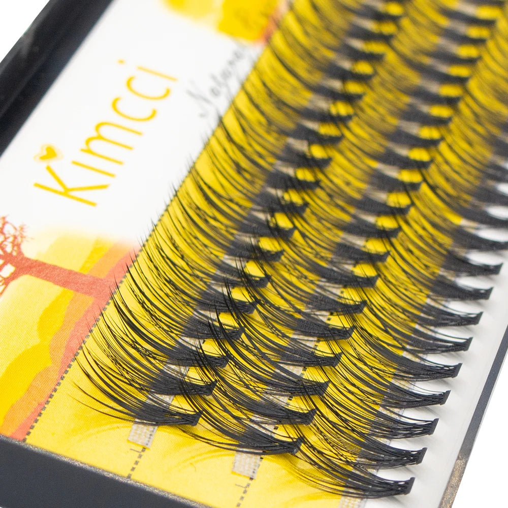 Kimcci 60 Bundles Mink Eyelash Extension Natural 3D Russian Volume Faux Eyelashes Individual 30D Cluster Lashes Makeup Cilia