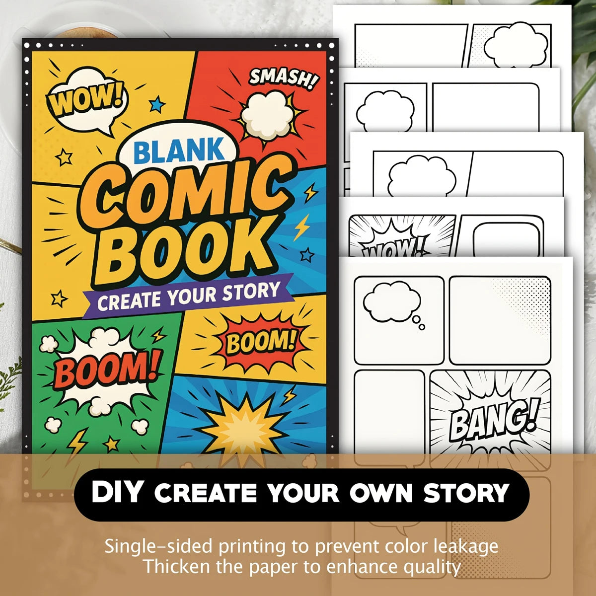 30 Sheet Manga Sketchbook Blank Comic DIY Drawing Book Multiple Template Speech Bubbles Graphic Novel Creation Drawing Book Tool