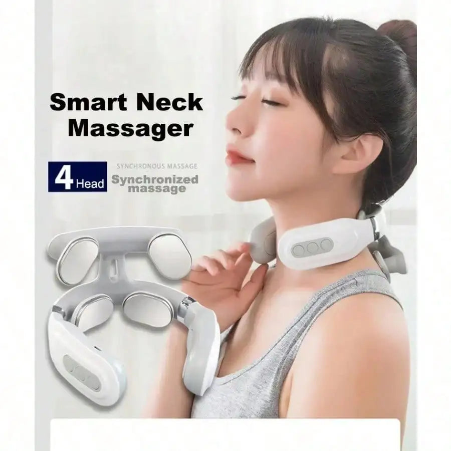 Cervical Massager 16 Modes USB Smart Pulse Heating 4 Neck Massager for Neck Tension NeckMassager Vibrator Heating Massager