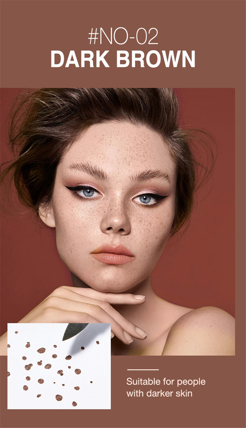 1PC Natural Fake Freckles Pen Waterproof Face Brown Eyeliner Dot Spot Pen Makeup Waterproof Dot Spot Pen Pretend Makeup Tool