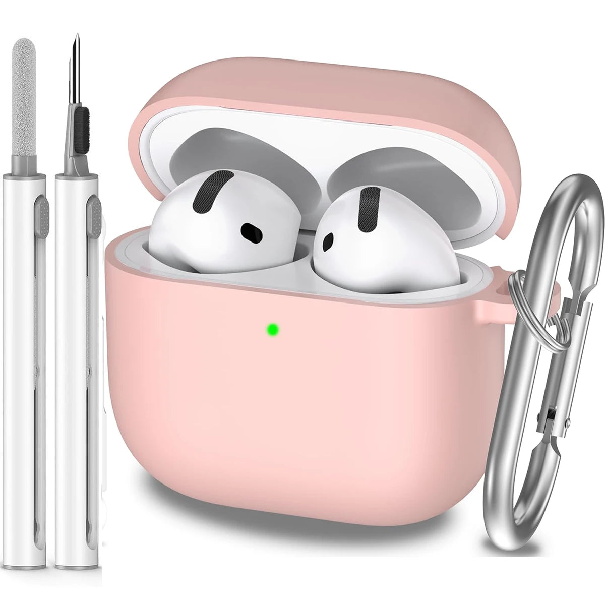 for AirPods 4th Generation Case Cover 2024, Military Grade Soft Silicone Shock-Absorbing for AirPods 4 Case with Keychain & Clea