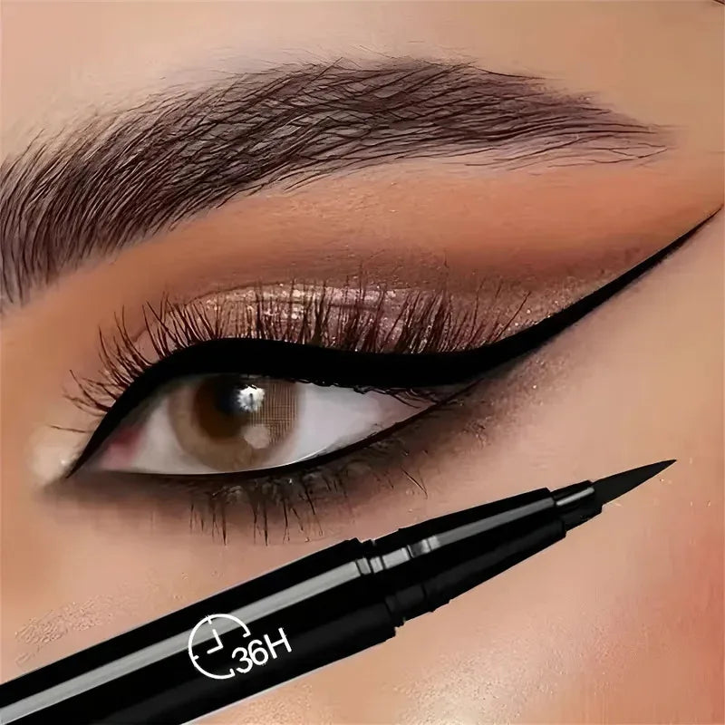 36-Hour Lock & Lasting Liquid Eyeliner Pencil Waterproof Black Ink Pen Smudge-Free Matte Quick-dry Eye Liner Smooth Cosmetics