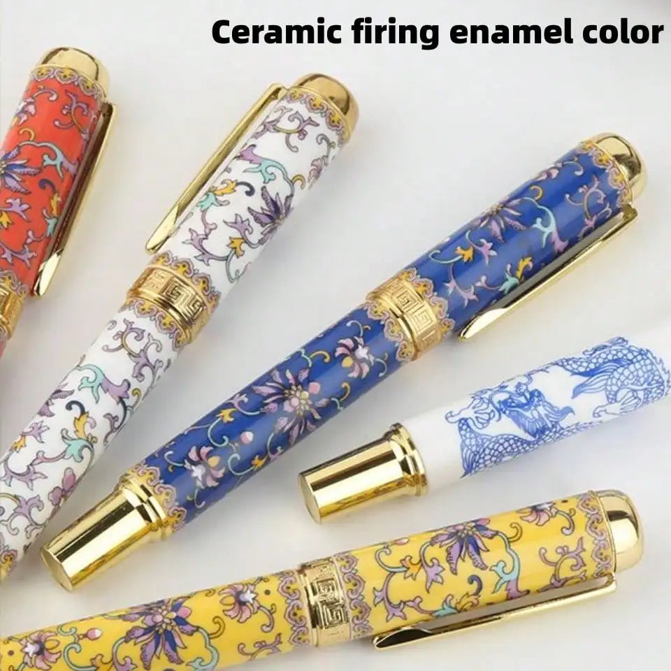1Pc Fountain Pen, 0.5mm Nib, Built-In Converter, High-End Quality, Exquisite Craftsmanship, Ceramic Material Pen Body, Ceramic Enamel Color, Iridium Gold Pen Clip, Student Gift, Holiday Gift, Back-To-School Season, Birthday G