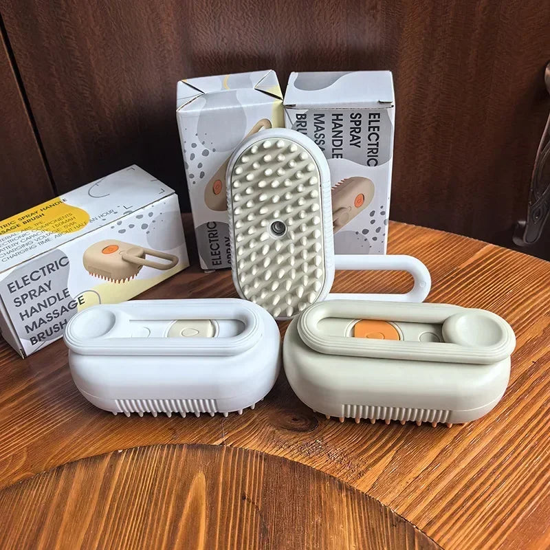 Cat Dog Electric Spray Massage Soothing Comb Single Button Spray Anti Loose Hair Comb Bathing Deshedding Brush Design Efficient