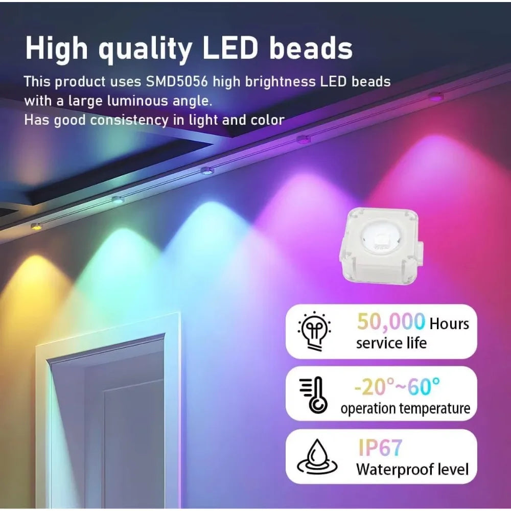 300ft Smart Eave Lights 180LEDS Permanent Outdoor Lights LED String Lights App Remote Waterproof for House Festival Daily Decor