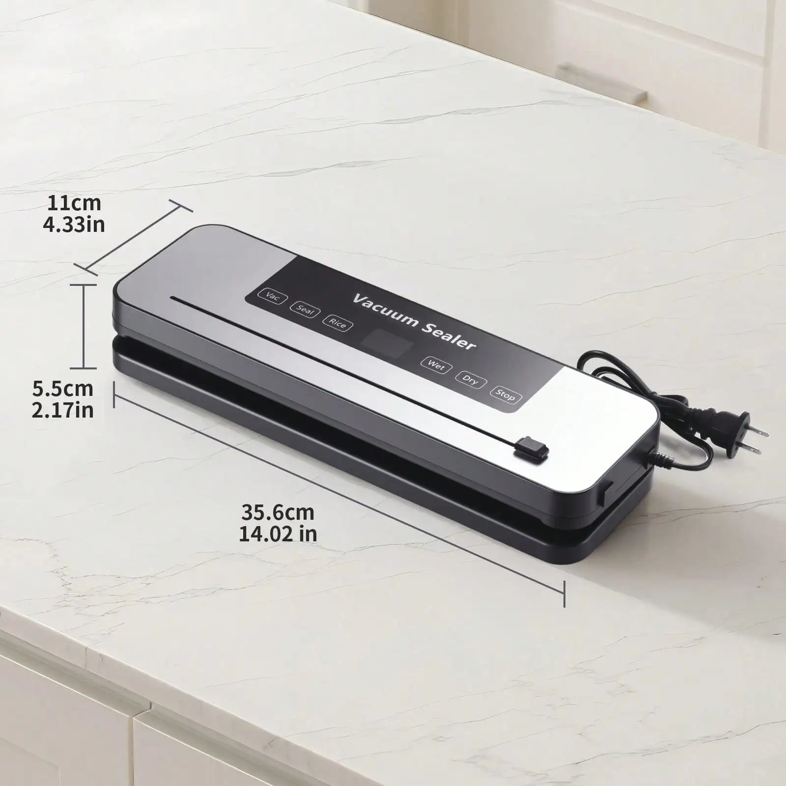 Powerful Vacuum Sealer Machine | Compact Design | One-Touch Automatic | Seal In 10-20 Seconds | Dry, Moist, Wet, And Cold Modes | With 10 Vacuum Bags & Built-In Cutter (Grey)